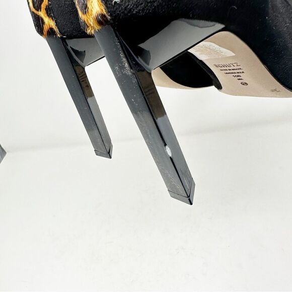 SCHUTZ Black Sock Pointed Toe Cheetah Animal Print Boots Size 10 - Picture 6 of 10